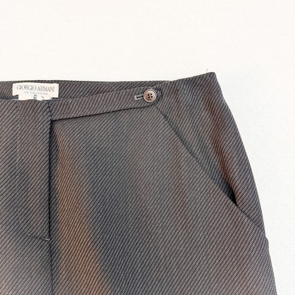 Giorgio Armani Le Collezioni Grey 100% Wool Skirt Size 10 - Picture 4 of 5